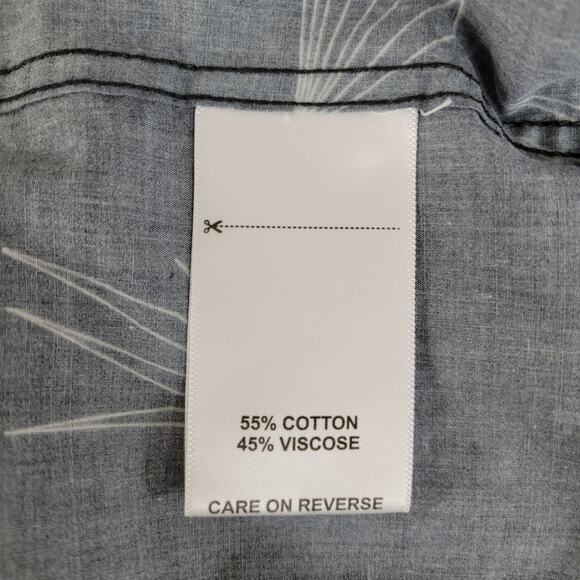 Billy Reid Standard Fit Short Sleeve Abstract  Button Down Shirt Size L Navy - Picture 6 of 8